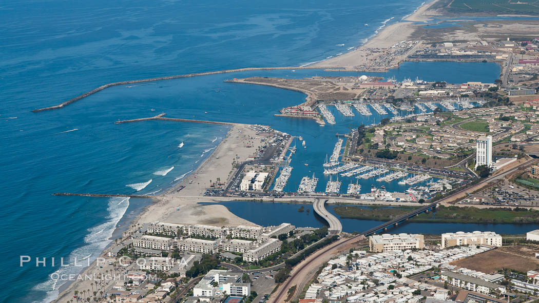 Oceanside Harbor, aerial photograph., natural history stock photograph, photo id 26044