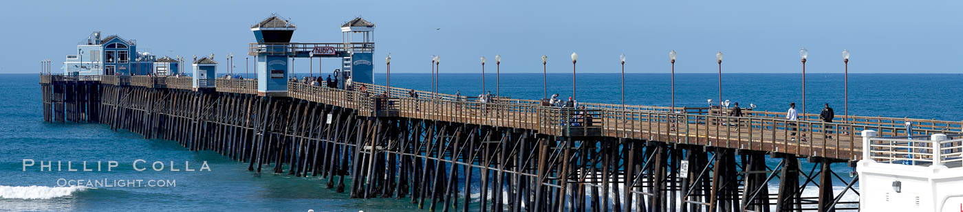 Oceanside Pier panorama. California, USA, natural history stock photograph, photo id 19530