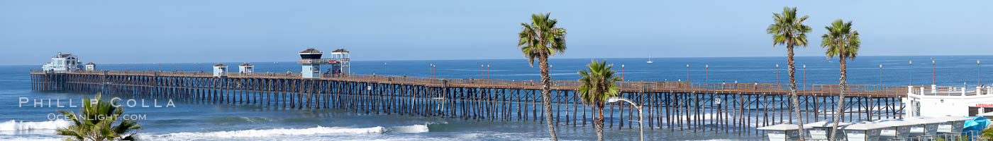 Oceanside Pier panorama. California, USA, natural history stock photograph, photo id 19519