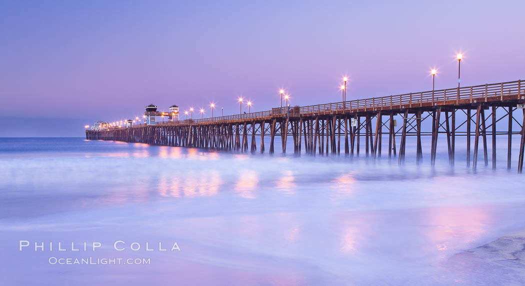 Oceanside Pier at sunrise, dawn, morning. California, USA, natural history stock photograph, photo id 27228