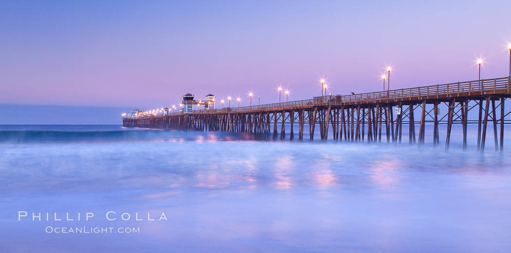 Oceanside Pier at sunrise, dawn, morning. California, USA, natural history stock photograph, photo id 27233