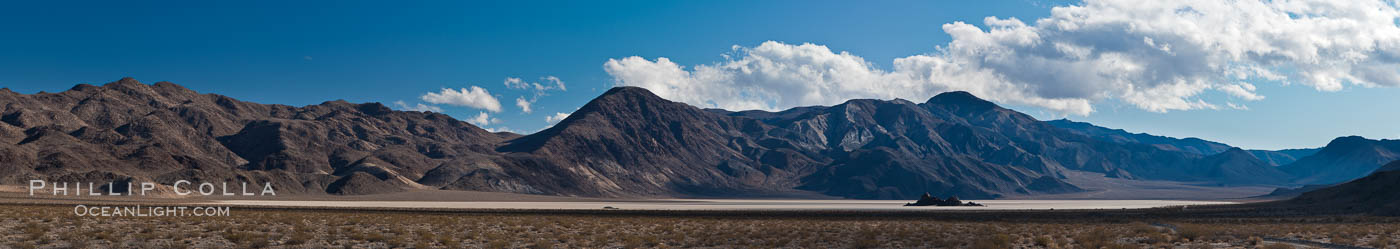 Panorama of the Racetrack at Death Valley. Racetrack Playa, Death Valley National Park, California, USA, natural history stock photograph, photo id 27686