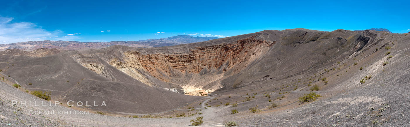 Panorama of Uhebehebe Crater in Death Valley. Death Valley National Park, California, USA, natural history stock photograph, photo id 25306