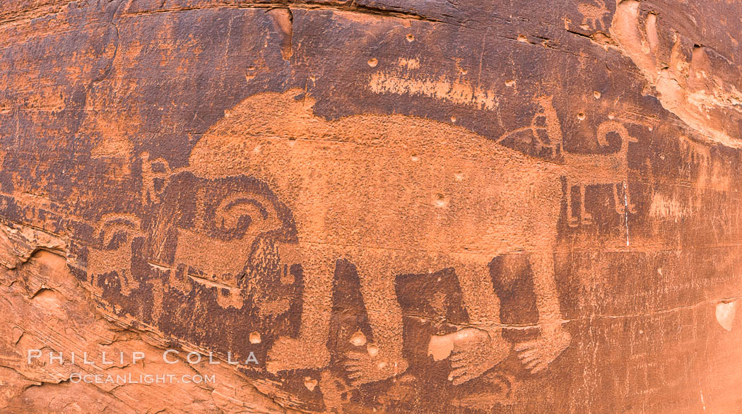 Petroglyphs and native American rock art, Moab, Utah. USA, natural history stock photograph, photo id 29265