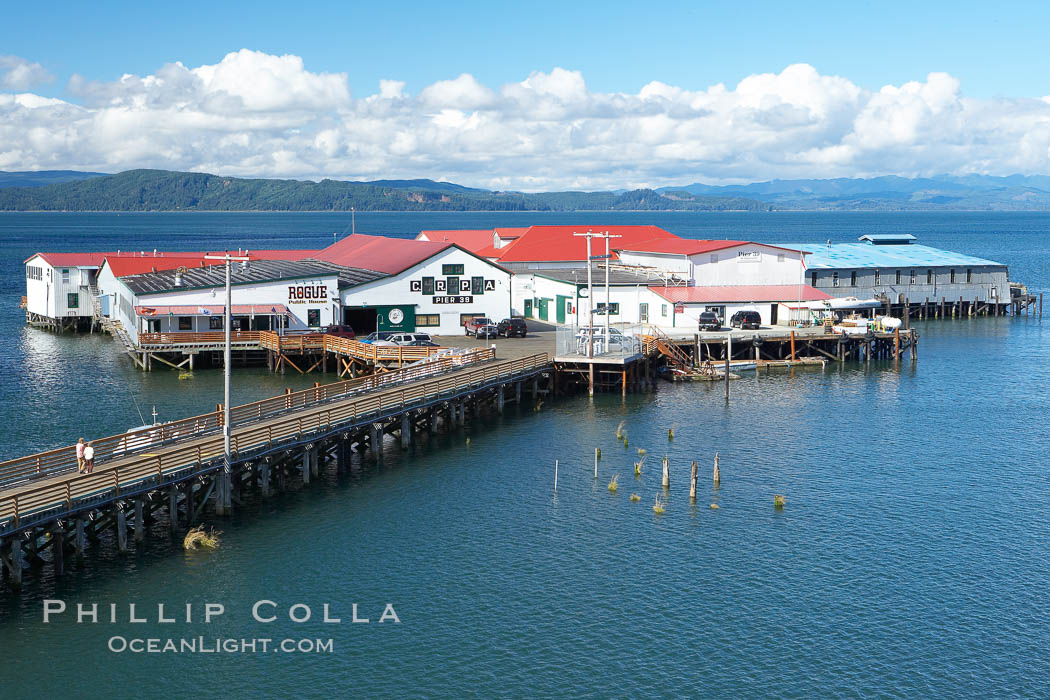 Pier 39, former site of Bumblebee Tuna cannery, now a tourist attraction. Columbia River, Astoria, Oregon, USA, natural history stock photograph, photo id 19382