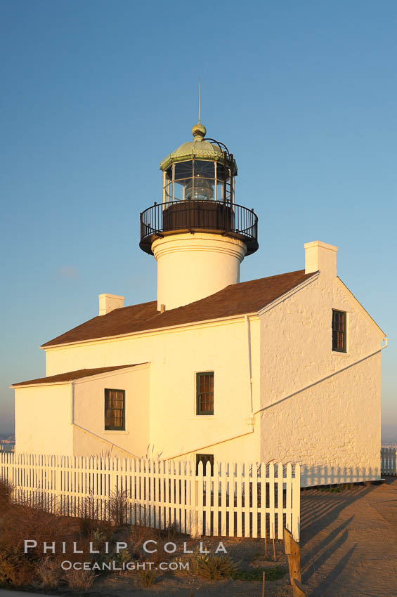 The old Point Loma lighthouse operated from 1855 to 1891 above the entrance to San Diego Bay.  It is now a maintained by the National Park Service and is part of Cabrillo National Monument. California, USA, natural history stock photograph, photo id 14524