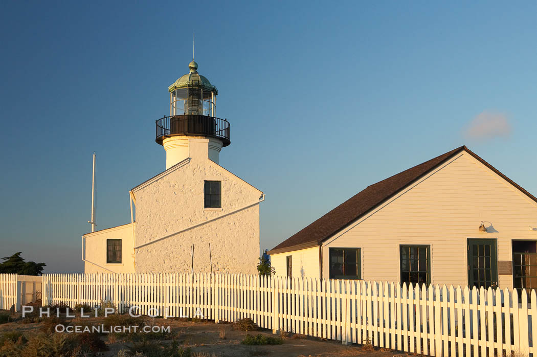 The old Point Loma lighthouse operated from 1855 to 1891 above the entrance to San Diego Bay.  It is now a maintained by the National Park Service and is part of Cabrillo National Monument. California, USA, natural history stock photograph, photo id 14523