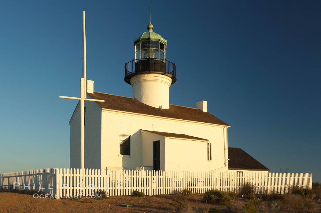 The old Point Loma lighthouse operated from 1855 to 1891 above the entrance to San Diego Bay.  It is now a maintained by the National Park Service and is part of Cabrillo National Monument. California, USA, natural history stock photograph, photo id 14525