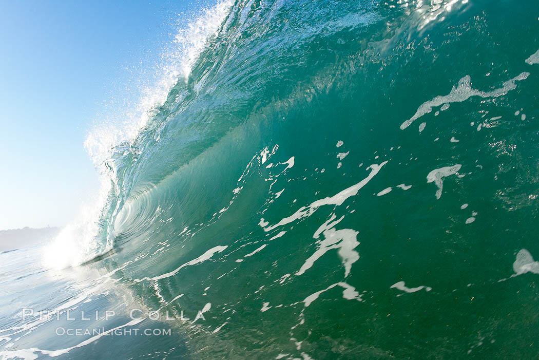 Breaking wave, early morning surf, Ponto, Carlsbad, California