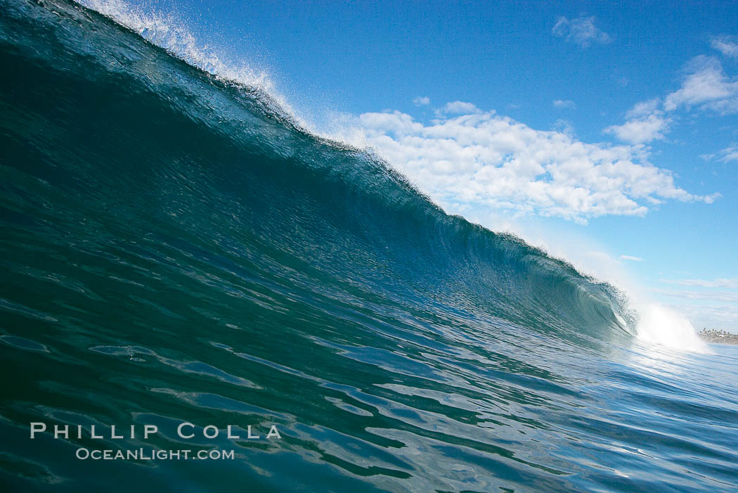 Breaking wave, South Carlsbad State Beach, Ponto, morning, winter