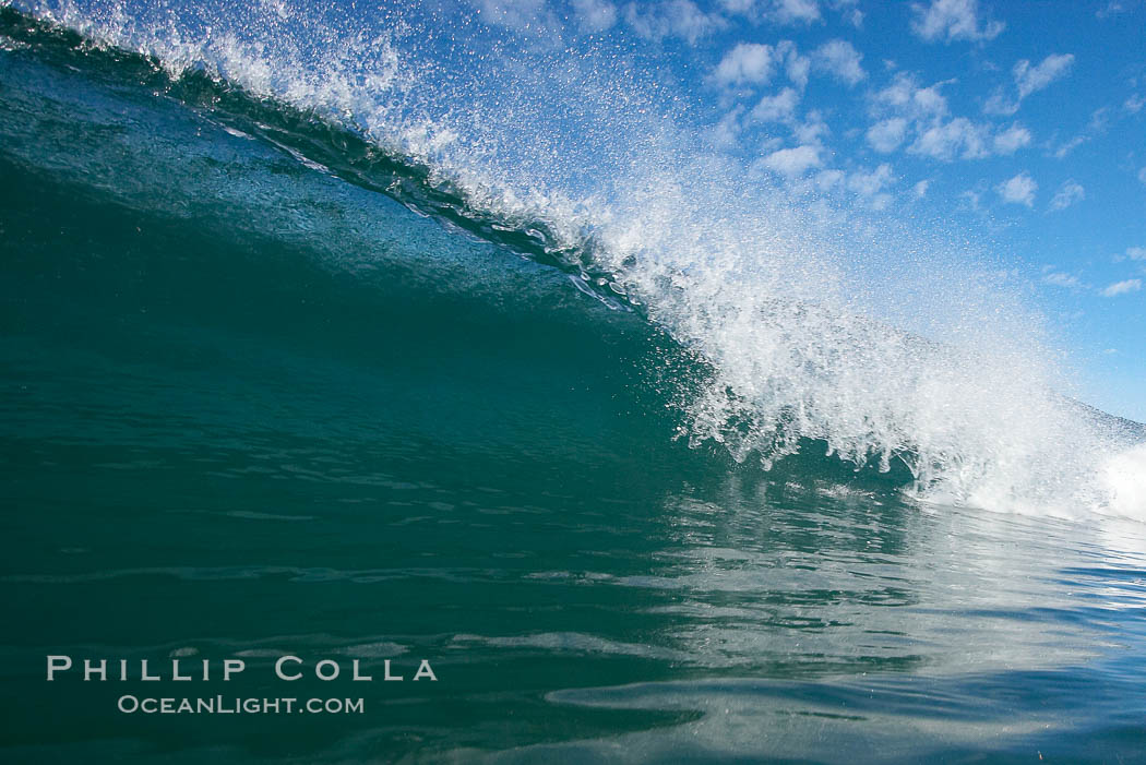 Breaking wave, South Carlsbad State Beach, Ponto, morning, winter. California, USA, natural history stock photograph, photo id 14794