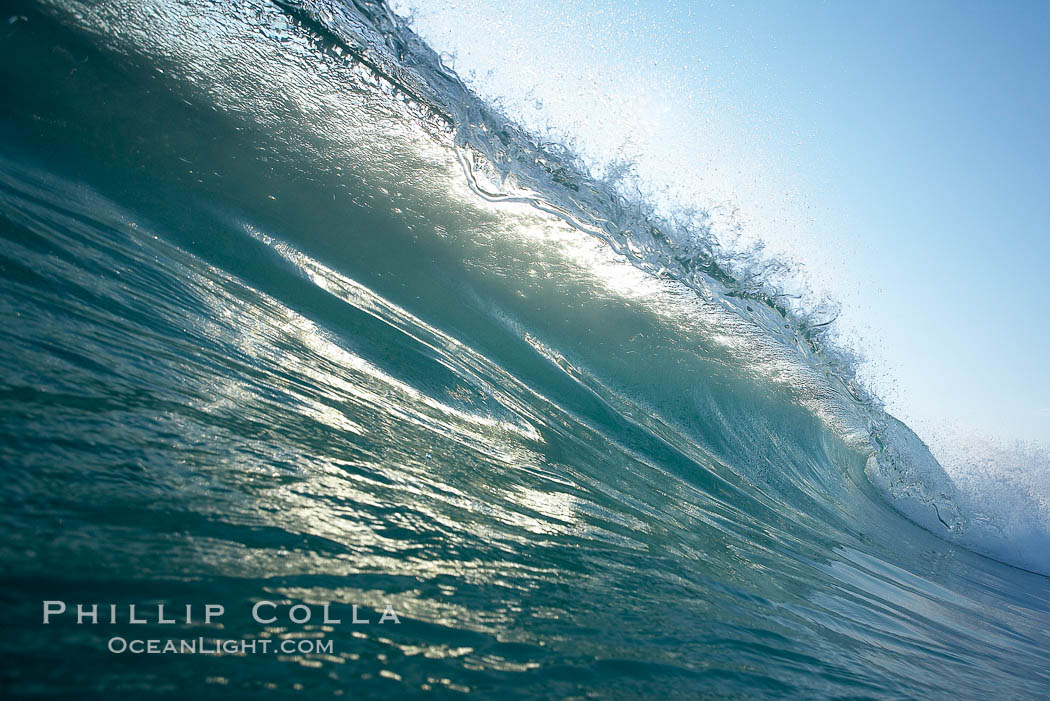 Breaking wave, sunset, Ponto, South Carlsbad