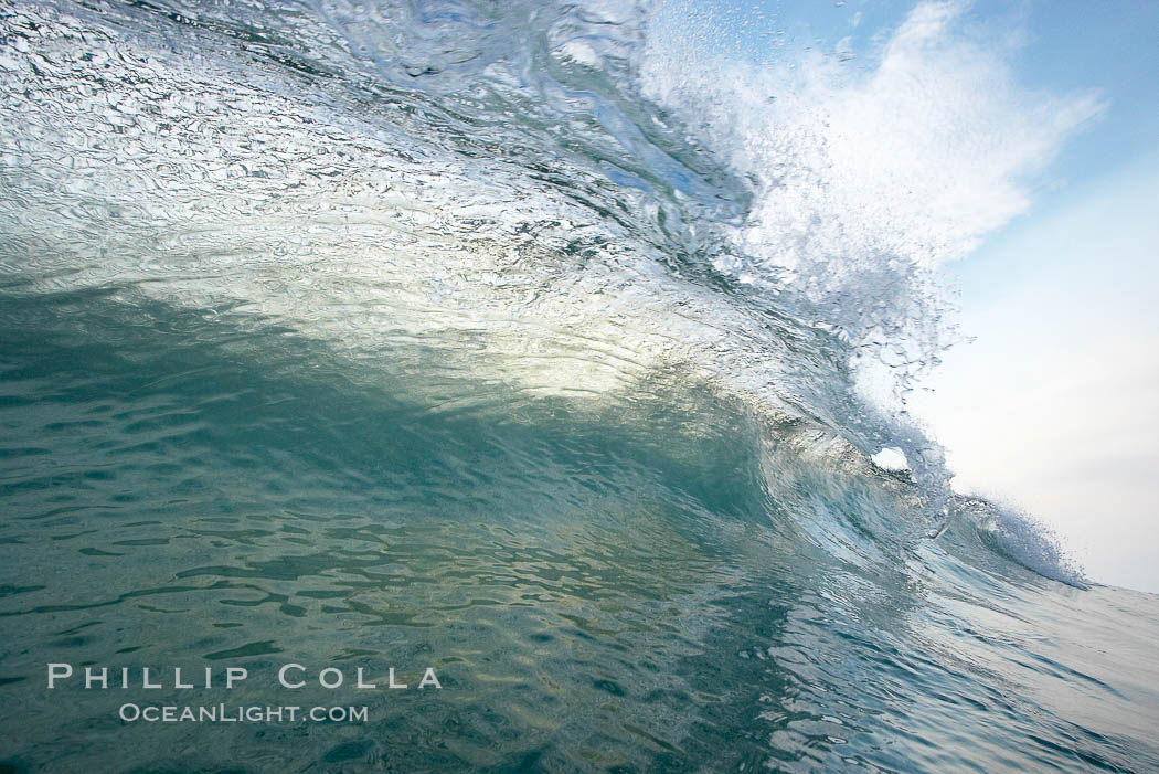 Wave breaking at sunset, South Carlsbad, Ponto