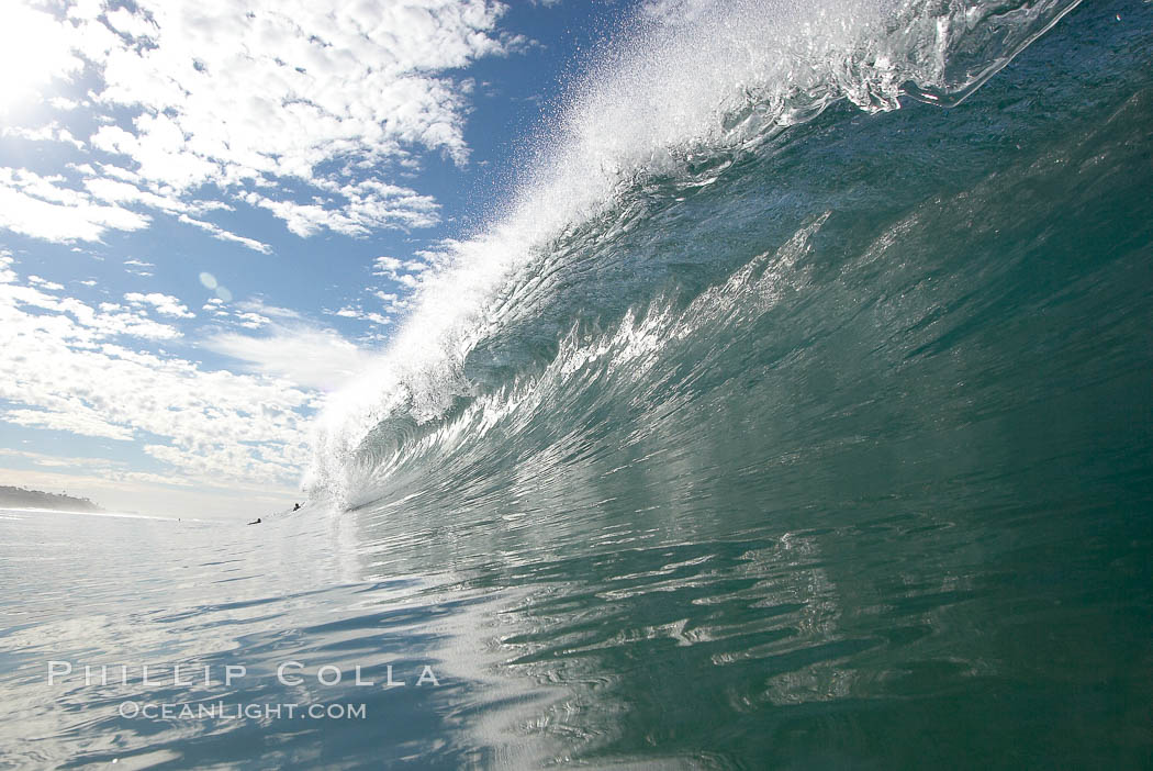 Breaking wave, South Carlsbad State Beach, Ponto, morning, winter