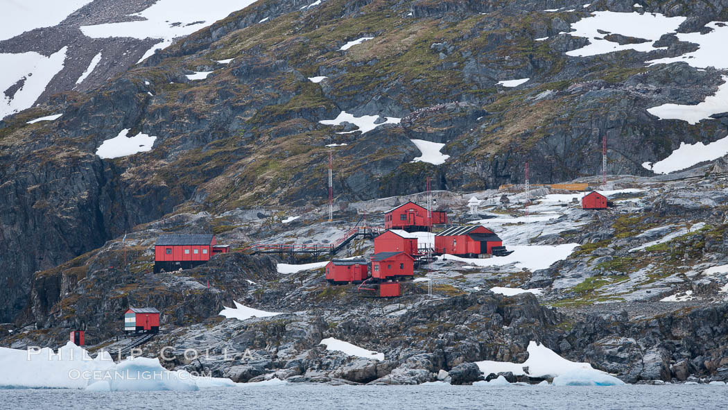 Primavera Base, (Argentina) on the slopes above Cierva Cove, Antarctica. Antarctic Peninsula, natural history stock photograph, photo id 25556