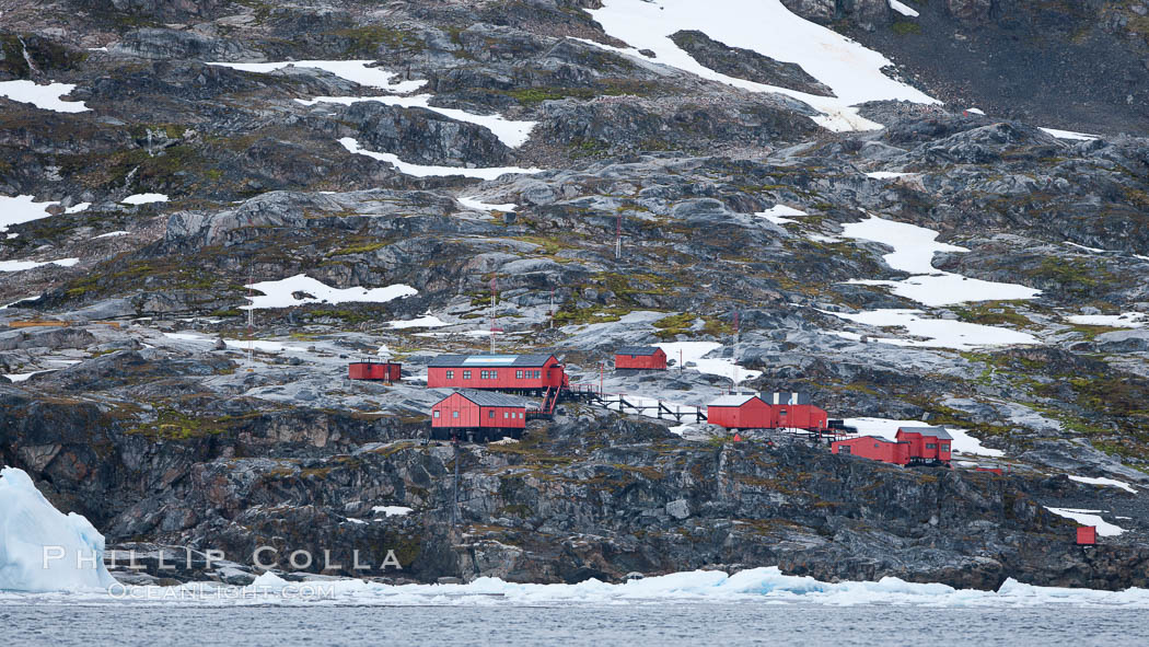 Primavera Base, (Argentina) on the slopes above Cierva Cove, Antarctica. Antarctic Peninsula, natural history stock photograph, photo id 25561