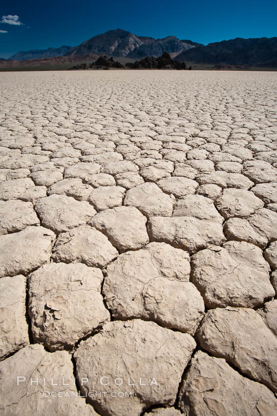 Racetrack Playa, an ancient lake now dried and covered with dessicated mud, Death Valley National Park, California