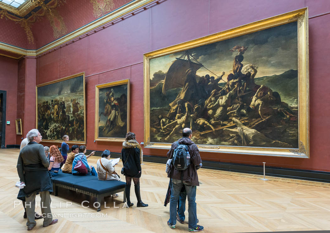 The Raft of the Medusa, Le Radeau de la Meduse, oil painting by French Romantic painter Theodore Gericault, 1819. Musee du Louvre. Paris, France, natural history stock photograph, photo id 28107