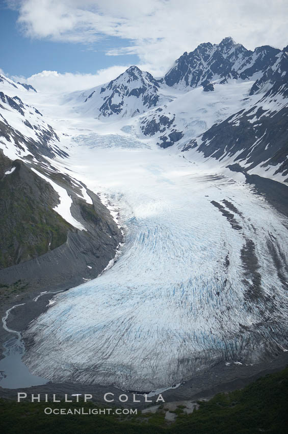 Glacier and rocky peaks, Resurrection Mountains