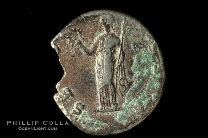 Roman emperor Otho (69 A.D.), depicted on ancient Roman coin (silver, denom/type: Denarius)., natural history stock photograph, photo id 06537