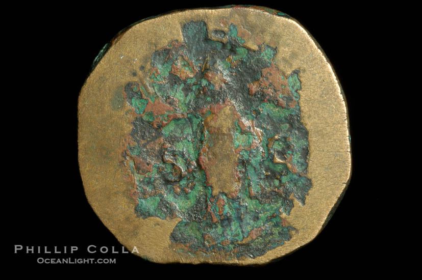 Roman emperor Philip II (247-249 A.D.), depicted on ancient Roman coin (bronze, denom/type: Sestertius) (AE Sestertius Obverse: IMP PHILIPPVS AVG. Reverse: PAX ATERNA SC. Pax standing left.)., natural history stock photograph, photo id 06815