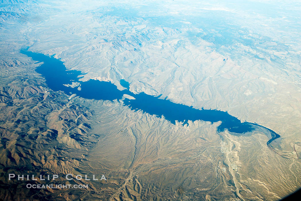 Roosevelt Lake, aerial view., natural history stock photograph, photo id 22122