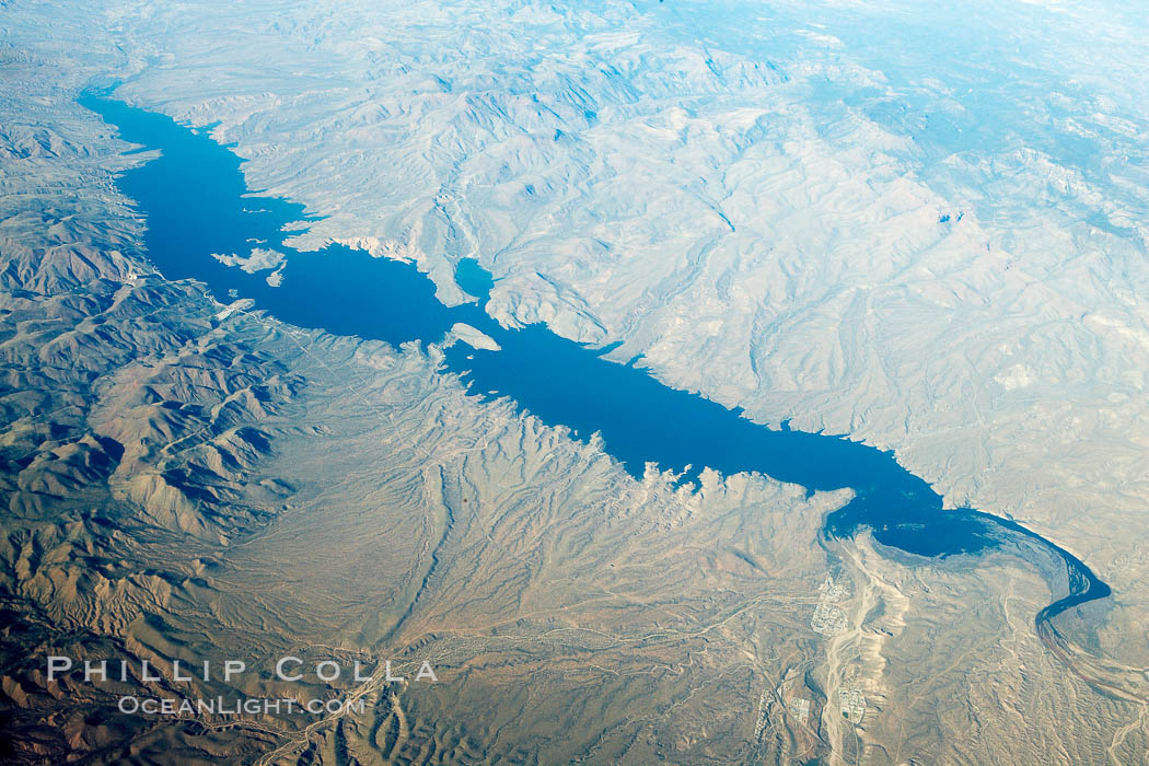 Roosevelt Lake, aerial view. Arizona, USA, natural history stock photograph, photo id 22121