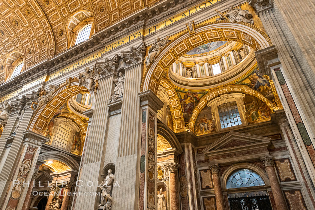 Saint Peter's Basilica interior, Vatican City. Rome, Italy, natural history stock photograph, photo id 35590
