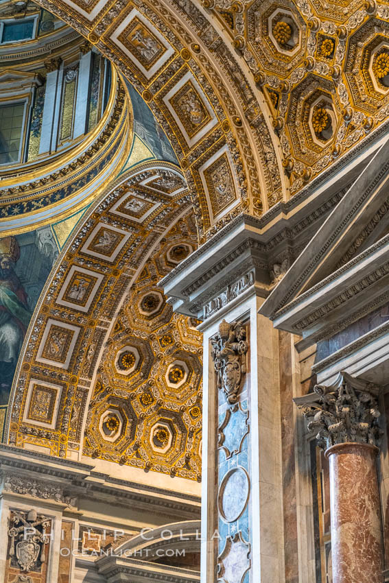 Saint Peter's Basilica interior, Vatican City. Rome, Italy, natural history stock photograph, photo id 35565