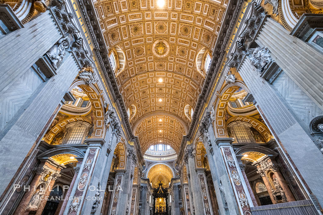 Saint Peter's Basilica interior, Vatican City. Rome, Italy, natural history stock photograph, photo id 35569