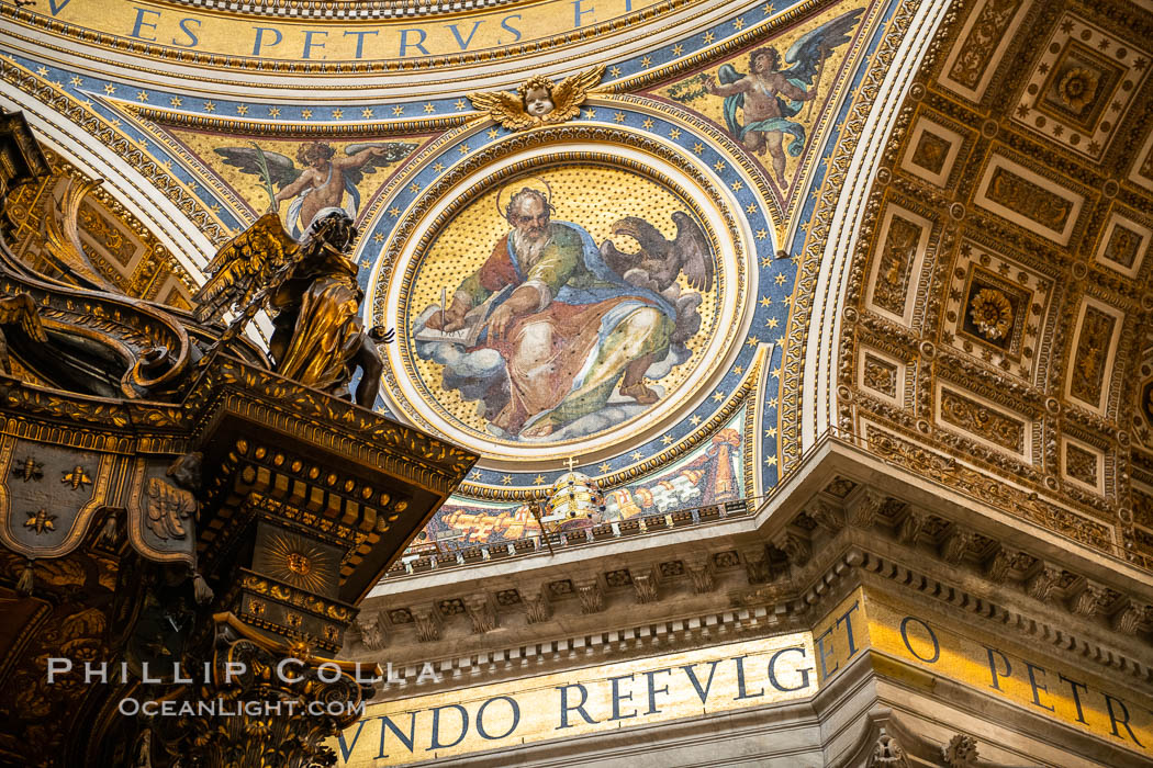 Saint Peter's Basilica interior, Vatican City. Rome, Italy, natural history stock photograph, photo id 35585