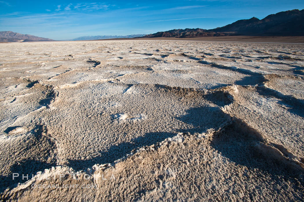 Devils Golf Course, California.  Evaporated salt has formed into gnarled, complex crystalline shapes in on the salt pan of Death Valley National Park, one of the largest salt pans in the world.  The shapes are constantly evolving as occasional floods submerge the salt concretions before receding and depositing more salt. USA, natural history stock photograph, photo id 15583
