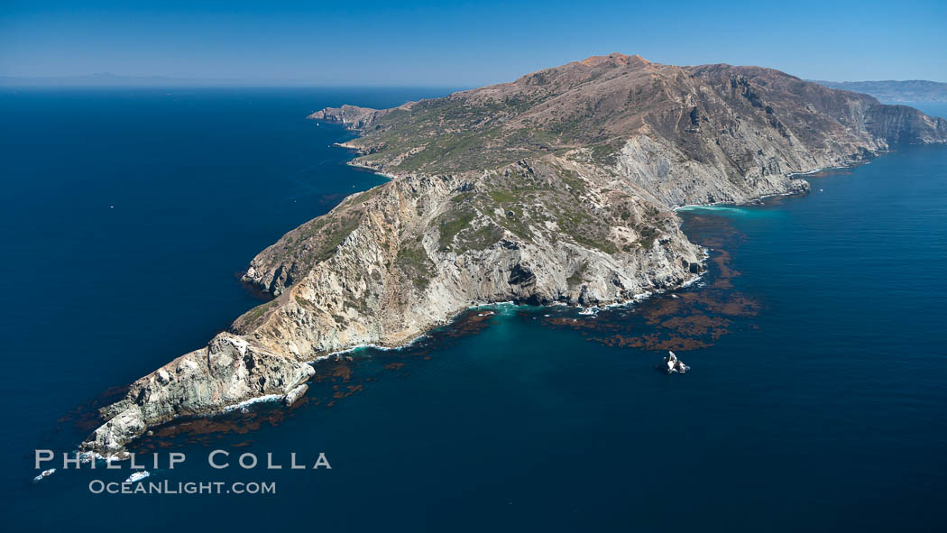 Aerial photo of the West End of Catalina Island. California, USA, natural history stock photograph, photo id 25978