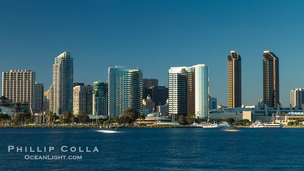 San Diego bay and skyline, viewed from Coronado Island., natural history stock photograph, photo id 27888