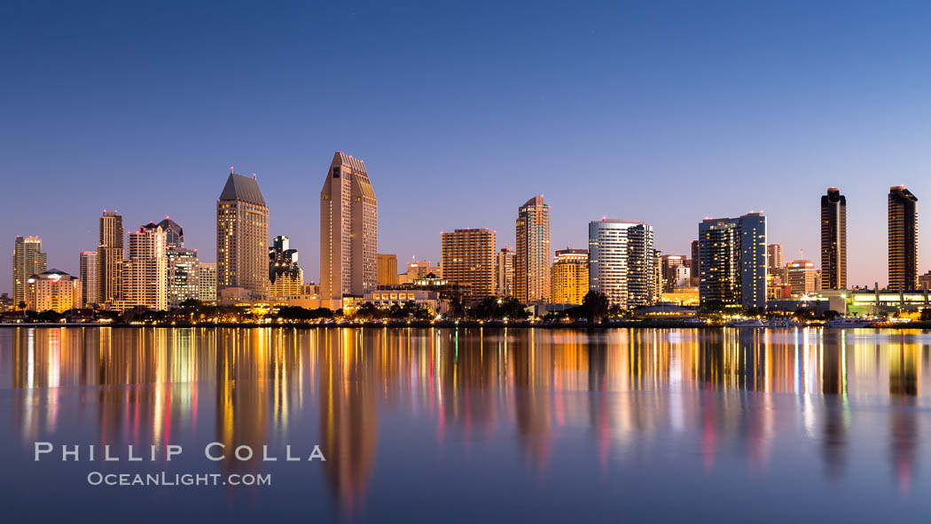 San Diego City Skyline at Sunrise. California, USA, natural history stock photograph, photo id 28379