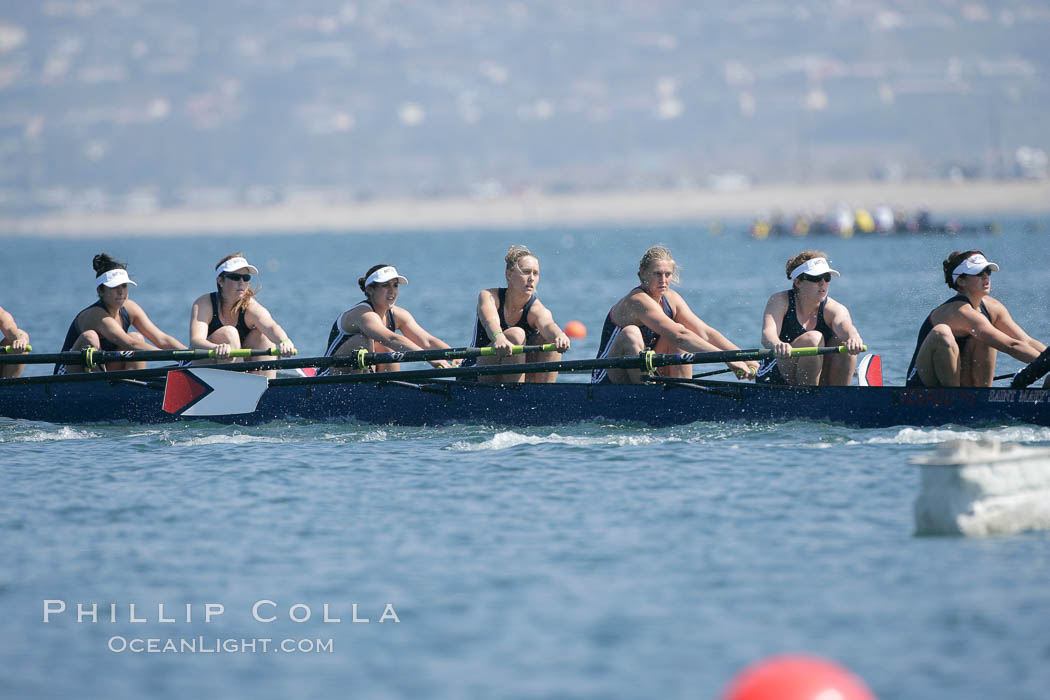 St. Mary's women race in the finals of the Women's Cal Cup final, 2007 San Diego Crew Classic. Mission Bay, California, USA, natural history stock photograph, photo id 18670