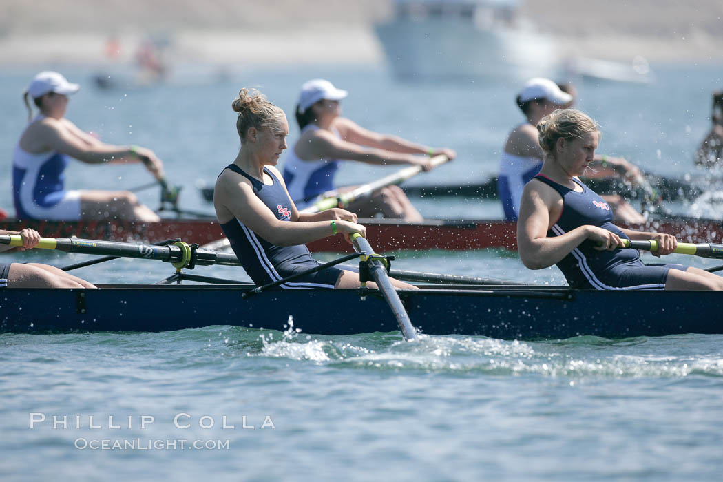 St. Mary's women race in the finals of the Women's Cal Cup final, 2007 San Diego Crew Classic. Mission Bay, California, USA, natural history stock photograph, photo id 18668