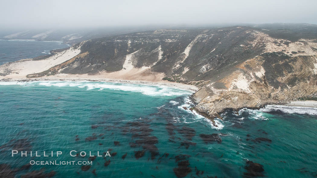 San Miguel Island, aerial photograph. California, USA, natural history stock photograph, photo id 29380