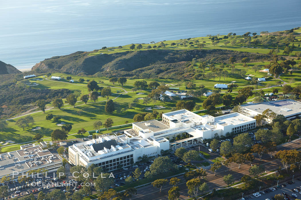 Scripps Clinic and Torrey Pines Golf Course, with the Pacific Ocean in the distance. La Jolla, California, USA, natural history stock photograph, photo id 22318
