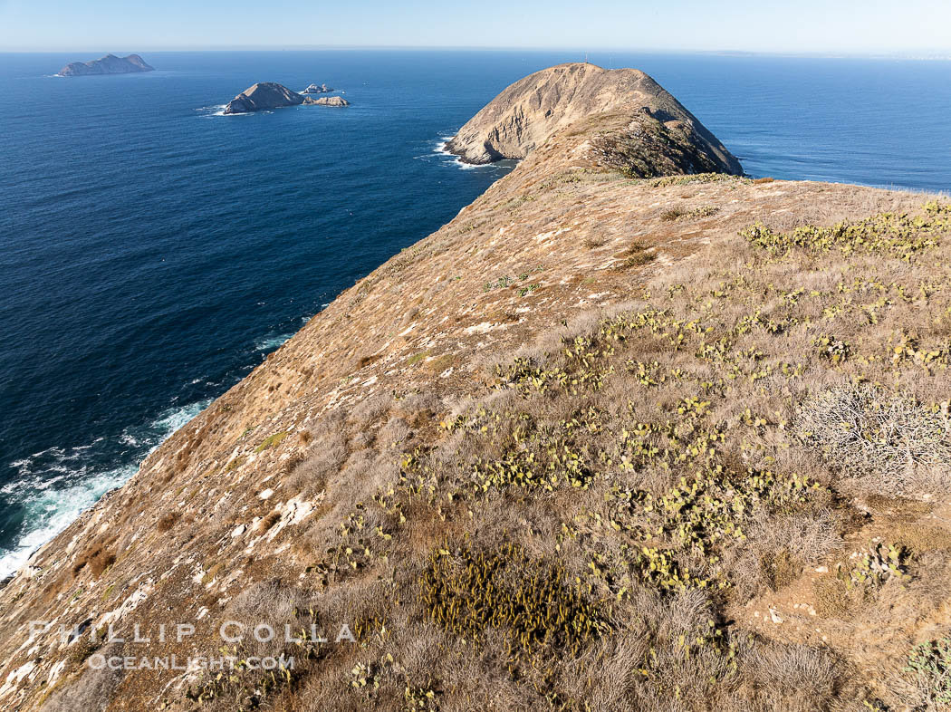 South Coronado Island, viewed from the south, with Middle Island and North Island in the distance., natural history stock photograph, photo id 40747