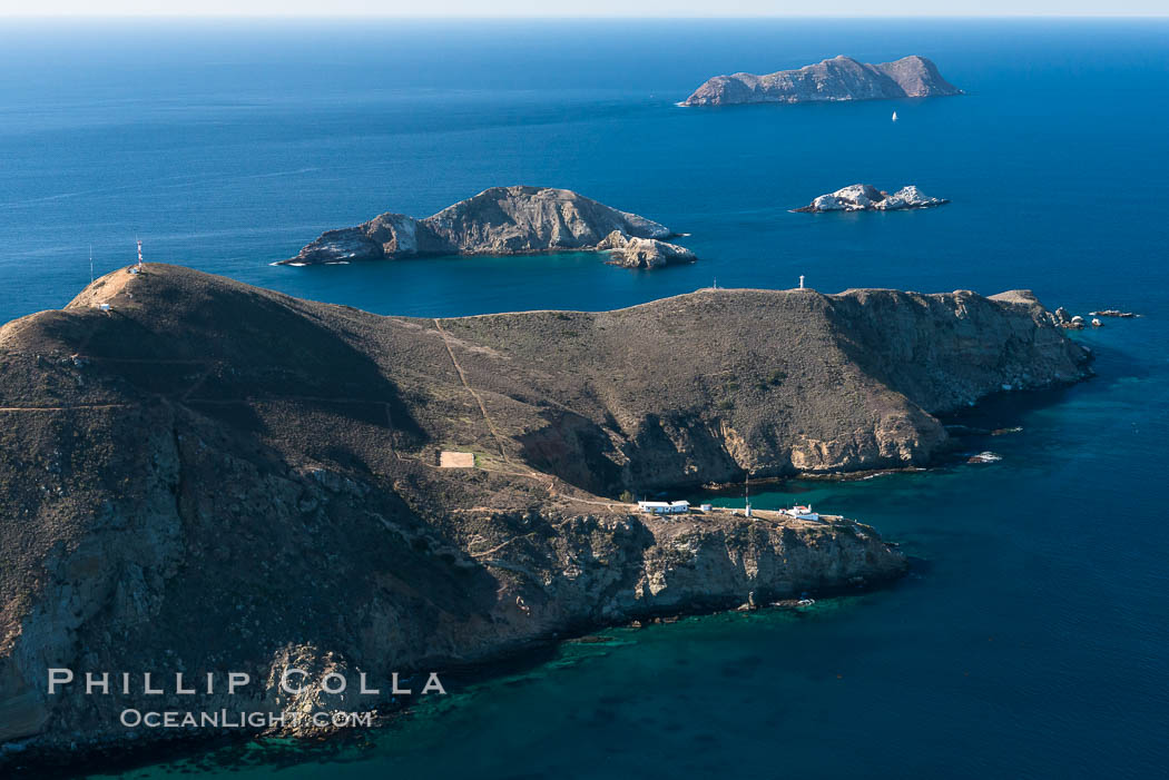 South Coronado Island, Mexico, eastern side, Middle and North Islands in the distance, aerial photograph, Coronado Islands (Islas Coronado)