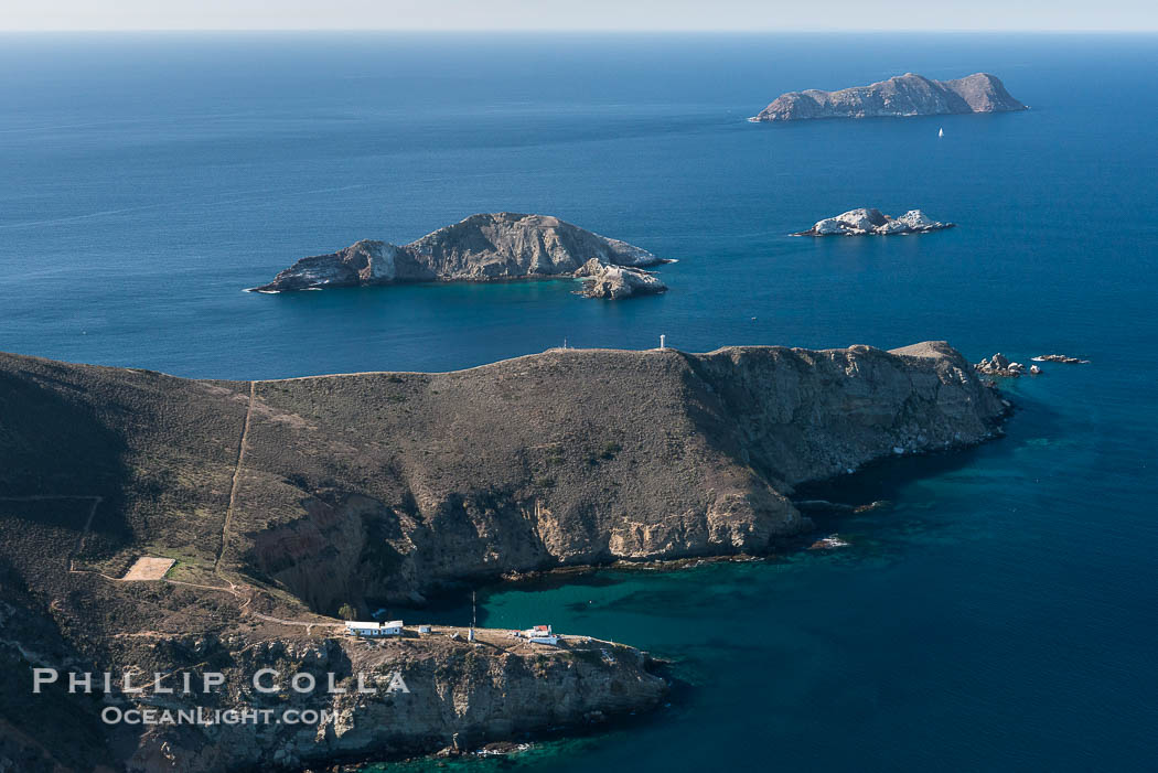 South Coronado Island, Mexico, eastern side, Middle and North Islands in the distance, aerial photograph., natural history stock photograph, photo id 29067