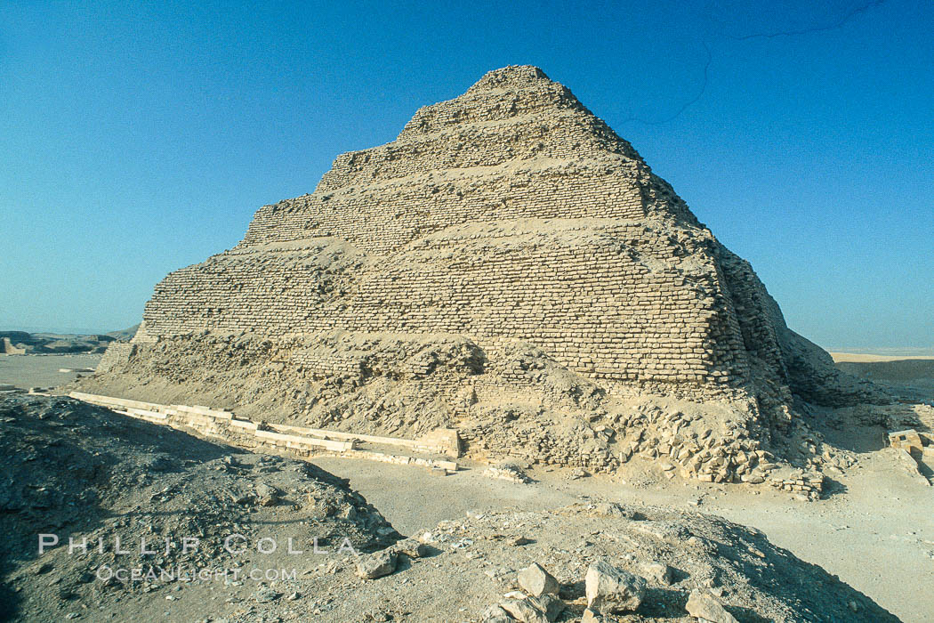 Step pyramid of Djoser (Zoser). Saqqara, Egypt, natural history stock photograph, photo id 02575