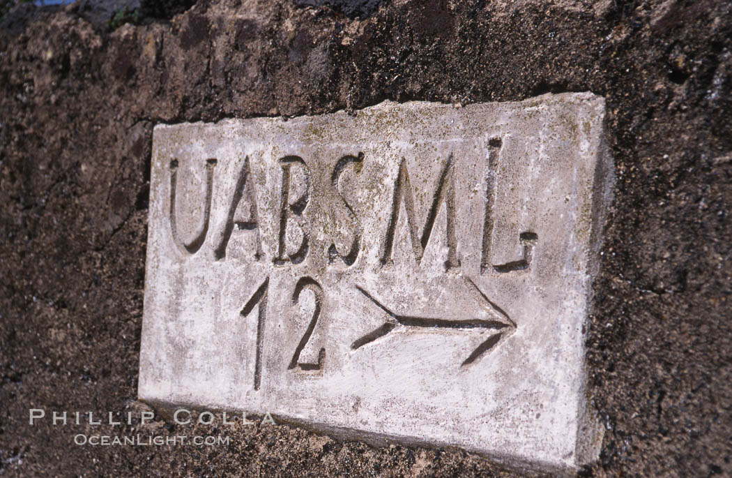 Street sign, Ponta Delgada. Sao Miguel Island, Azores, Portugal, natural history stock photograph, photo id 05481