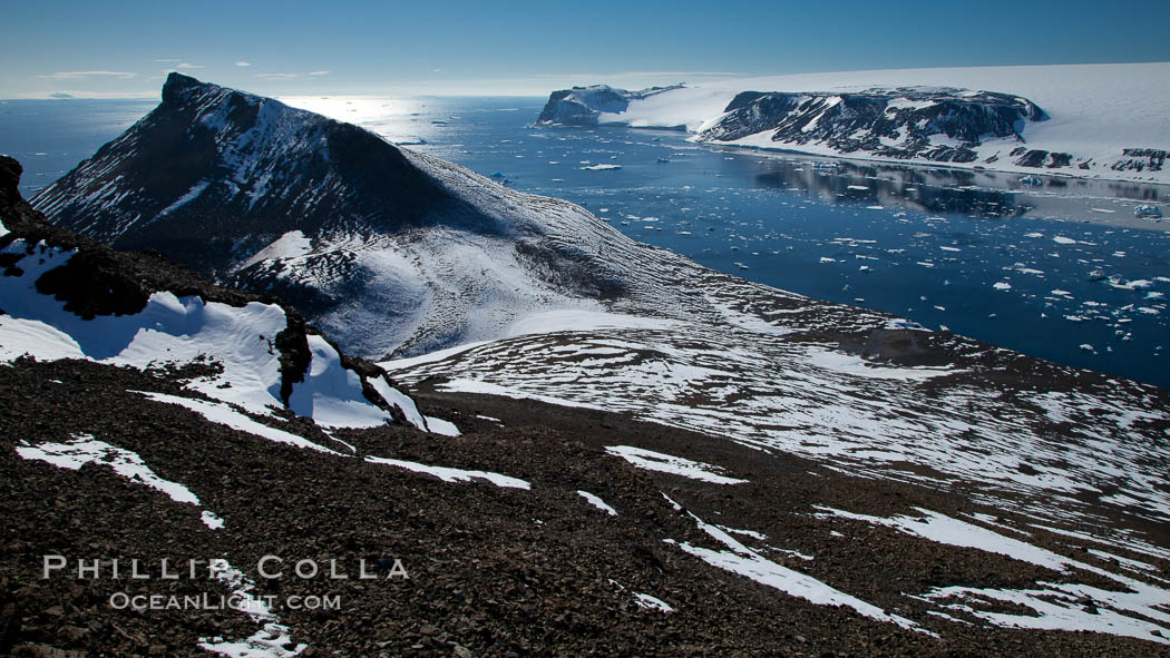 Summit of Devil Island, with Vega Island in the distance. Antarctic Peninsula, Antarctica, natural history stock photograph, photo id 24786