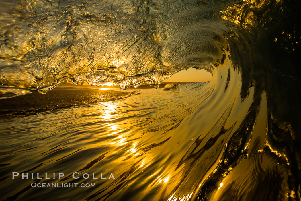 Sunrise breaking wave, dawn surf. The Wedge, Newport Beach, California, USA, natural history stock photograph, photo id 27979