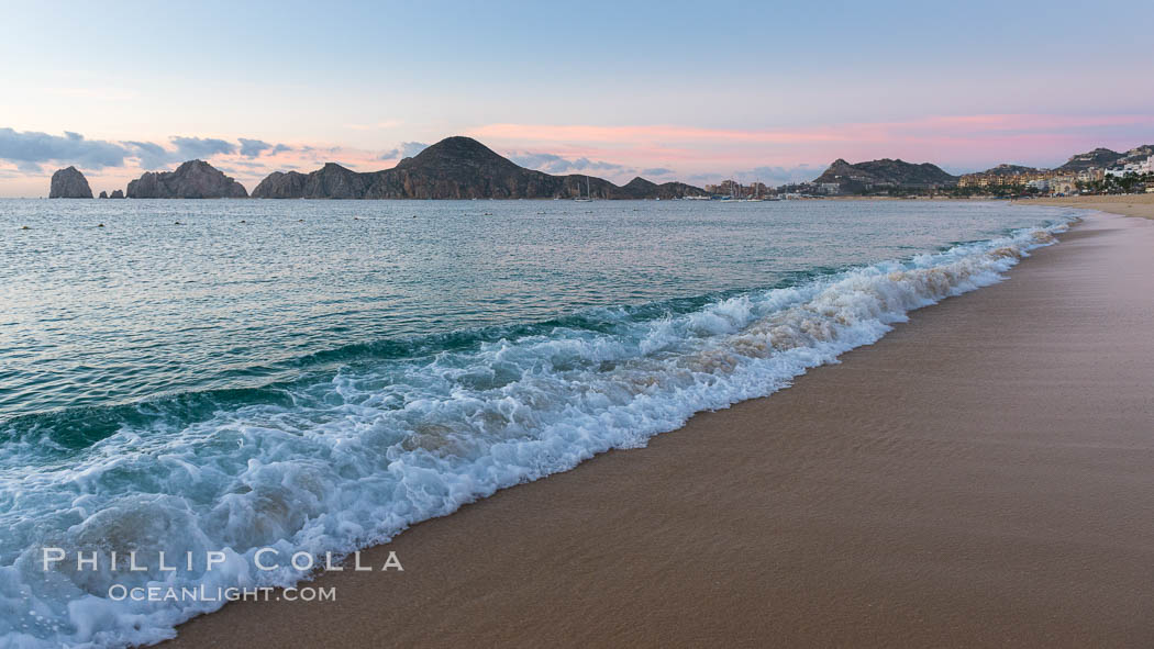 Sunrise on Medano Beach, on the coast of Cabo San Lucas, Mexico. Baja California, natural history stock photograph, photo id 28955