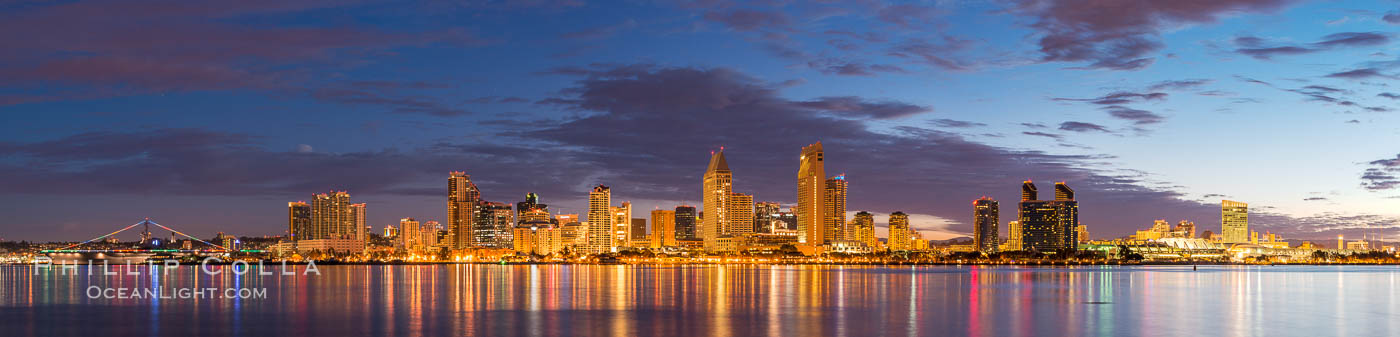 Sunrise over the San Diego City Skyline. California, USA, natural history stock photograph, photo id 28858