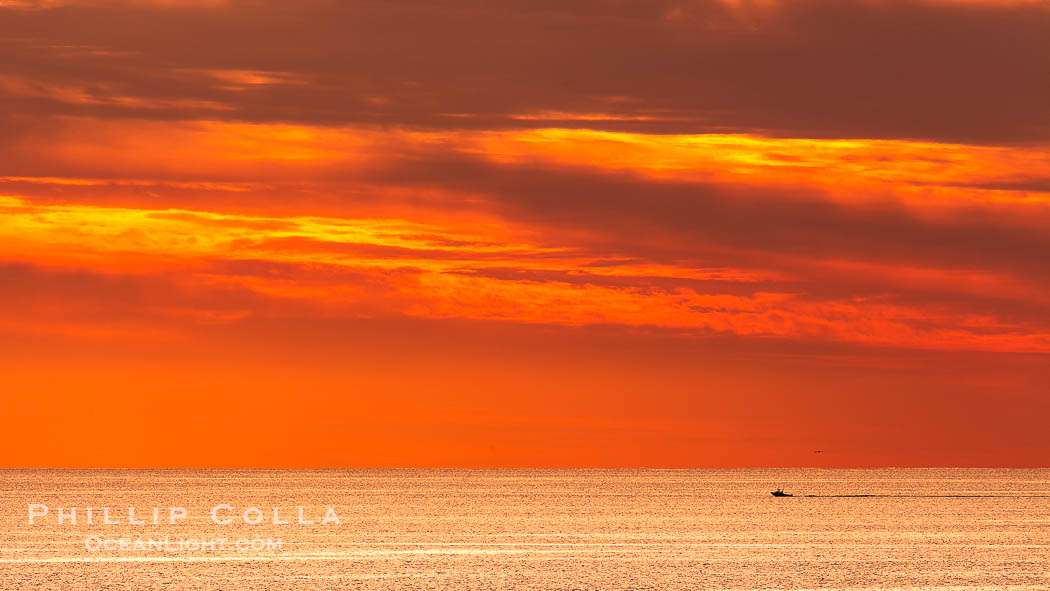 Sunset Clouds over the Pacific Ocean, Del Mar., natural history stock photograph, photo id 35096