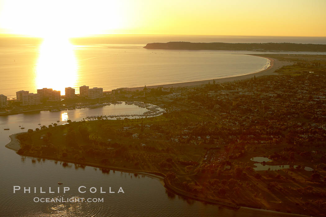 Sunset over Coronado Island and Point Loma. San Diego, California, USA, natural history stock photograph, photo id 22335